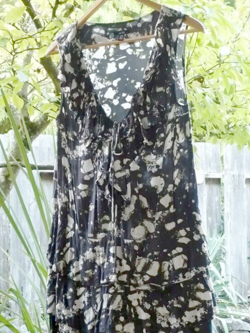 Vintage 90s Fairygrunge Tiered Ruffle Mini Viscose Dress Whimsigoth Grunge M